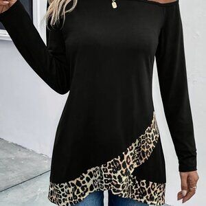 Tiger Print Layered Tunic Top